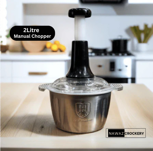 Medzone®Hand Chopper with Steel Bowl |Manual Vegetable & Food Chopper