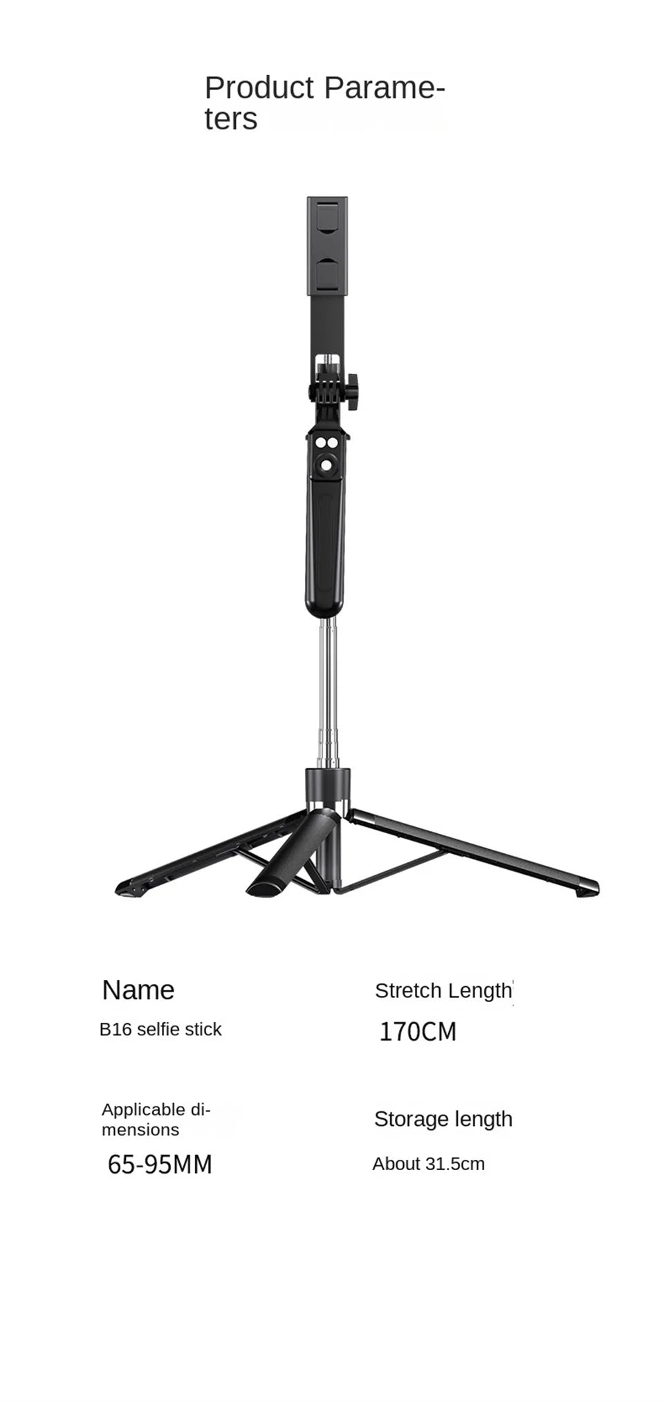 Medzone®3-in-1 Selfie Stick Tripod with Wireless Remote Control