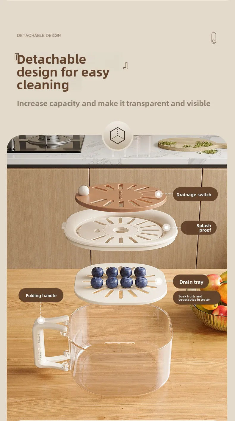 Medzone®2-in-1 Vegetable Washing Basin with Drain Basket