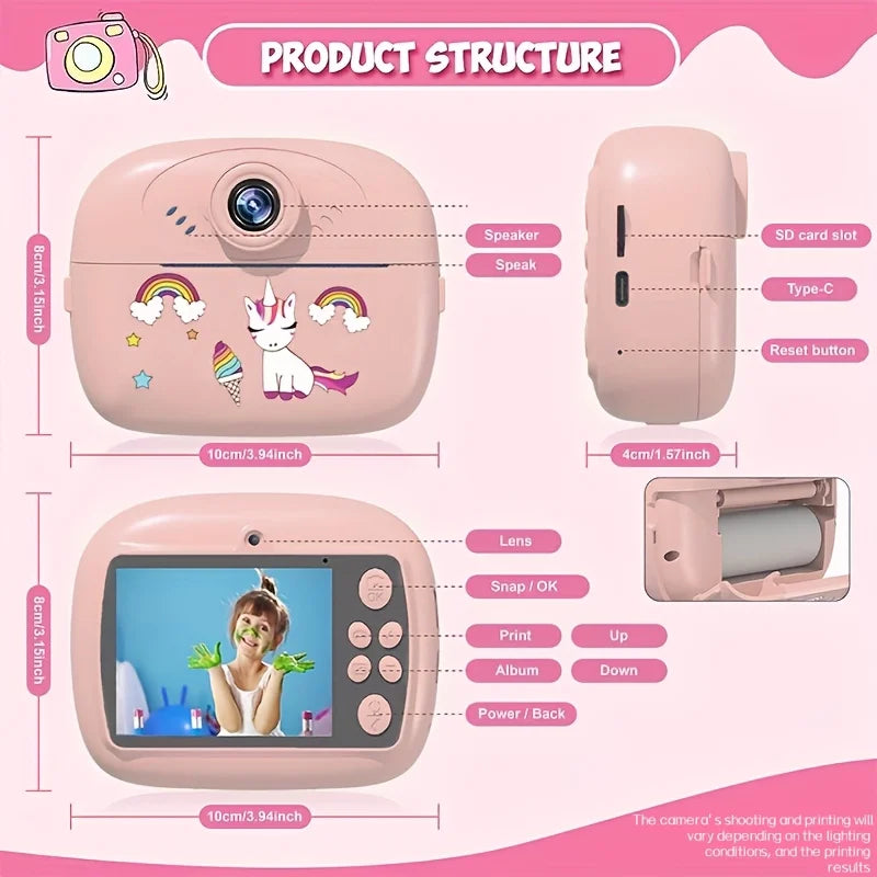 Medzone®Portable Kids Camera | Instant Print & Video Recorder