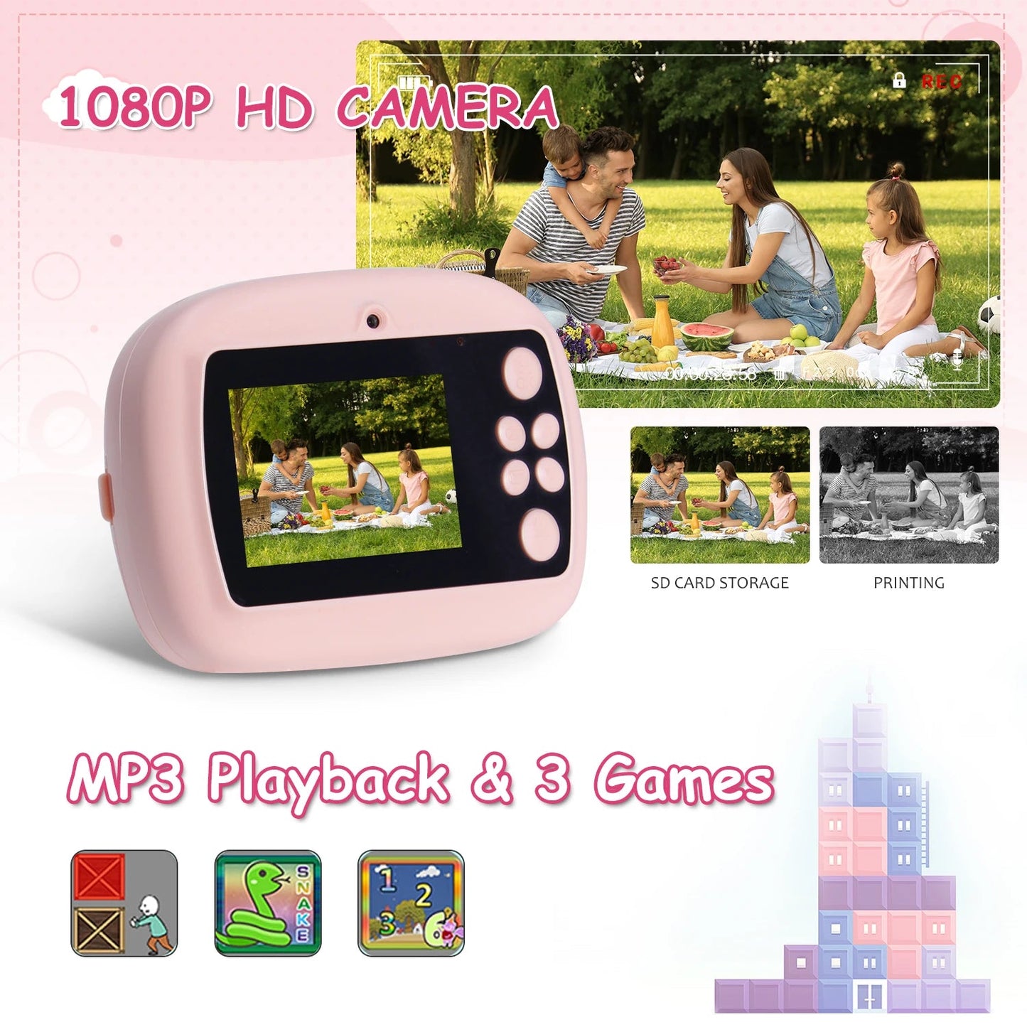 Medzone®Portable Kids Camera | Instant Print & Video Recorder