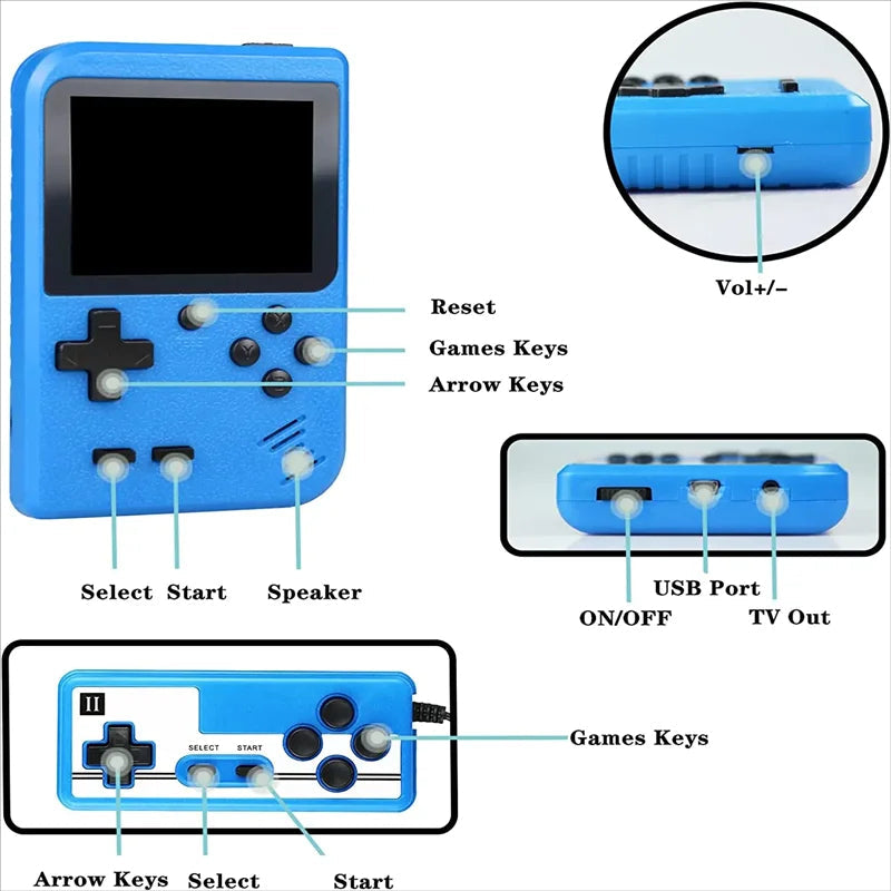 Medzone®Portable Retro Game Console 400 Games 3.0" LCD 🎮