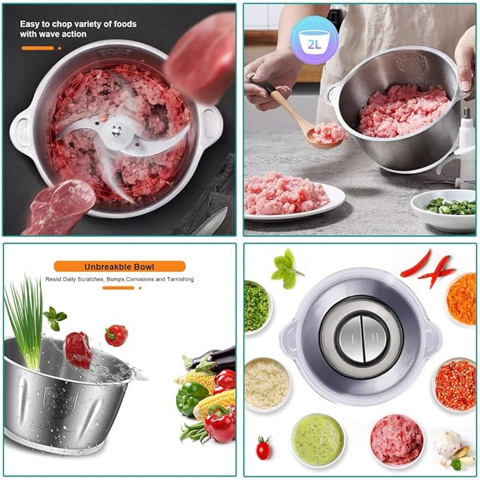 Medzone®Hand Chopper with Steel Bowl |Manual Vegetable & Food Chopper